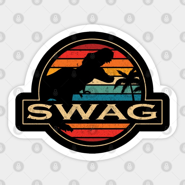 Swag Dinosaur Sticker by SusanFields